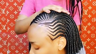 Plaiting neat hairstyle