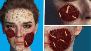 asmr animation face infection removal asmr satisfying animation
