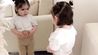 LOVELY Girl... Observing in  a mirror to Herself.