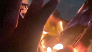 Beautifull song on night view bone fire