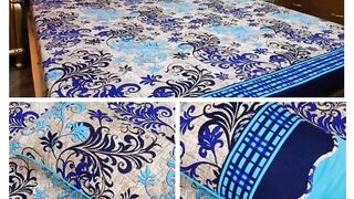 3 Pcs Double Bedsheet Crystal Cotton