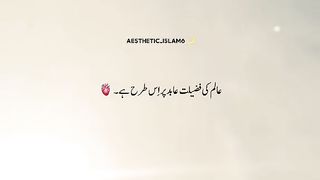 AALIM KI FAZILAT AABID PAR IS TARAH HAI ☺️