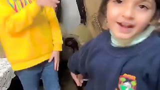 Siblings enjoying