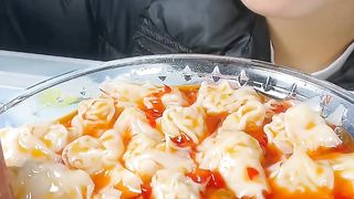 Mukbang sweet and spicy dumplings