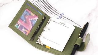 JOYIR Genuine Leather Regular A9 Size Rings Planner 3-Hole Mini Ring Notebook with 19MM Ring Organizer Wallet Journey Diary