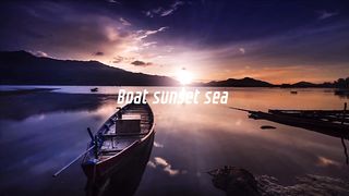 Boat sunset sea