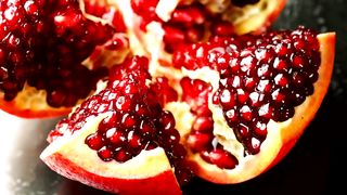 Open pomegranate rotating