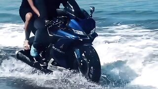 Yamaha R15 in sea