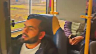 Traveling in bus with friends