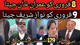 PTI has won 179 seats in the National Assembly. Imran Khan won on February 8... Nawaz Sharif won on February 9
