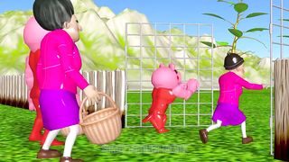 Scary Teacher 3D Ice Scream 3 Riding Large Animal Rescue Miss T and Piggy Leave Traffic Light Head