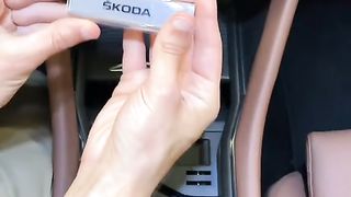 Screen wiper tool, Door protectors and hidden umbrella and Multi-purpose climate control knobs of the all-new Skoda Kodiaq.