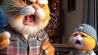 Angry cat with kitten missing