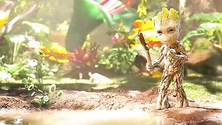 Little groot. You will fall in love with this character ????