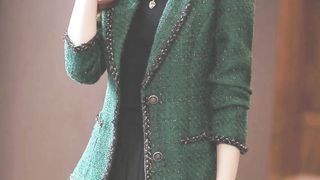 Autumn Winter Ladies Casual Blazer Women Black Green Beige Plaid Jacket Female Long Sleeve Single Breasted Slim Coat