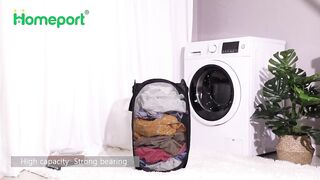Foldable Laundry Bag Home Cloth Storage Mesh Washing Basket – Random Color