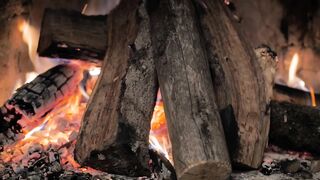 Closeup view of a fireplace