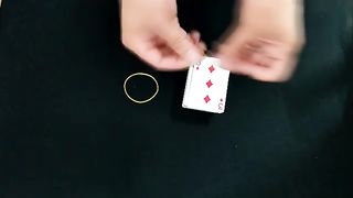 New Great Magic Trick With Rubber Band and Cards