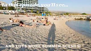 CROATIA 4K Beach Walk at Sunset????Croatian Bikini - Beach Fashion | Split Coast Walking 4K60