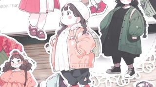 18pcs Cute Chubby Characters Stickers for Stationery Decoration Girl Stationery,Waterproof and Cute Journals and Notebooksks