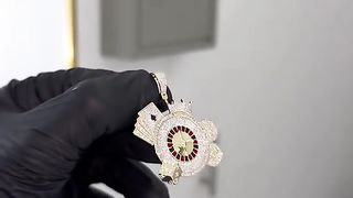 Real Gold & Natural Diamond Roulette Pendant