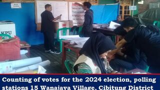 Counting of votes for the 2024 election, polling stations 15 Wanajaya Village, Cibitung District