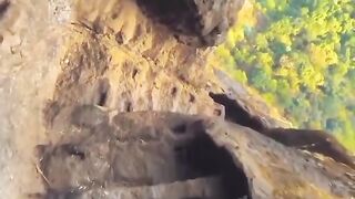 Dangerous stairs in the Indian Harihar Fort