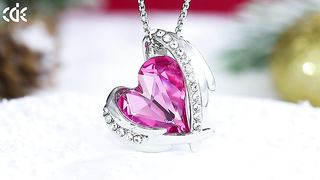 Love Heart Necklaces and Earrings Jewelry Set for Women