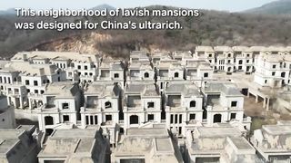 An abandoned luxury cottage complex in China