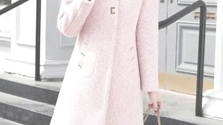 Quality Women's Gold Mink Woolen Coat Female Winter Jacket Imitation Mink Thicken Keep Warm Wool Coats Long Woolen Overcoat 2350
