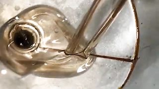 On camera it appears frozen.