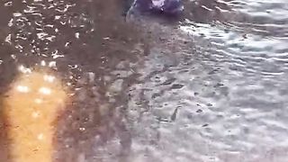 Catching a worm for fish in Australia
