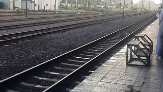 Indonesian train enters Madiun station