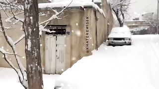 بارش برف خونه روستایی