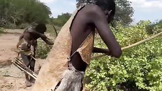 Hadzabe Tribe skilled bushman ancient lifestyle in the forest