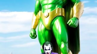 DC superheroes gold statue