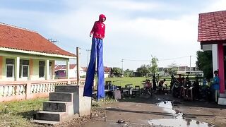 Long Legs Tshirt Red action