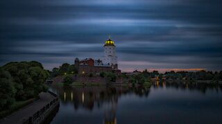 A walk through the evening Vyborg