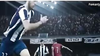 Funny, interesting football with camera mens