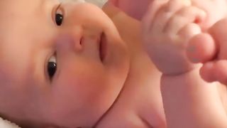 Baby Chewing her toe