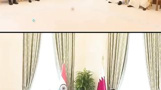 PM Modi Holds Bilateral Talks With Qatari Emir Al Thani In Doha _ Watch.