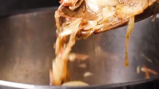 How wet before it slides in? #shorts #cooking #food #yummy #saucy