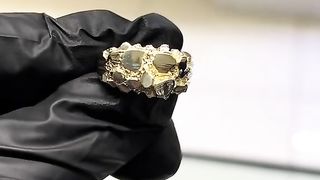8 New Solid Gold Unisex Nugget Rings
