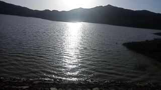 Dam and sunset view