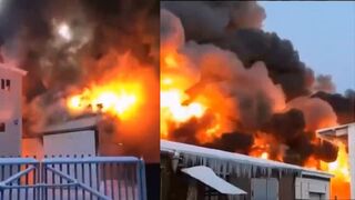 In Novosibirsk City in Russia something is on fire