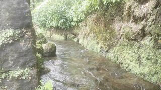 Beautiful and clear flowing waterfall in Indonesia