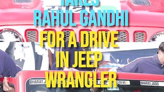 Tejashwi Yadav Takes Rahul Gandhi For A Drive In Jeep Wrangler.