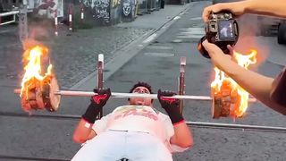 Lifting a barbell with a light