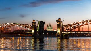 Bolsheokhtinsky bridge and the white Saint-Petersburg night