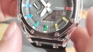 Waterproof Men Watch Countdown Stopwatch Led Light Electronic Movement Wristwatch 5Alarm Clock 2 Time Digital Watches 2100